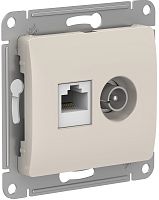 Розетка RJ45+TV Оконечная без рамки Systeme Electric Glossa 2-м. молочный картинка